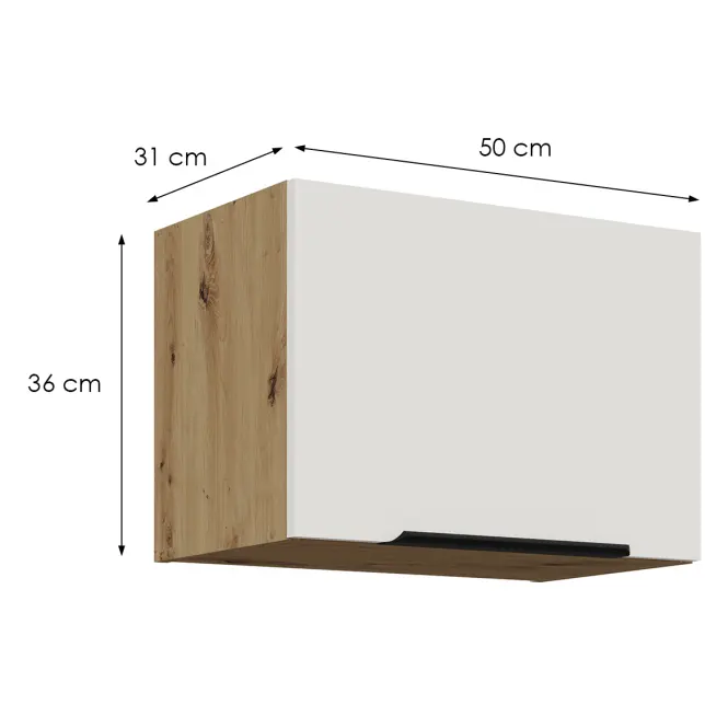 Konyhaszekrény Aria-Wh/Ar Anti Fingerprint 50gu-36 1f