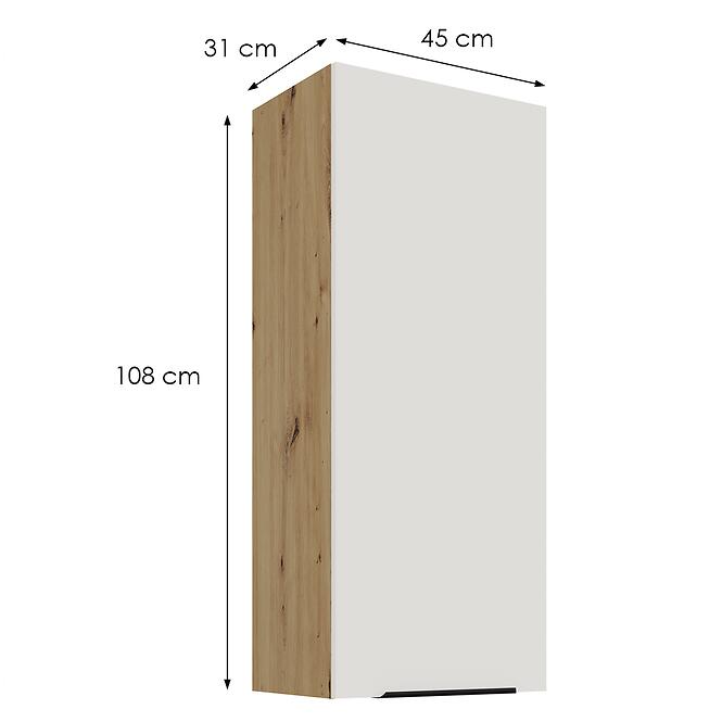 Konyhaszekrény Aria-Wh/Ar Anti Fingerprint 45g-108 1f,2