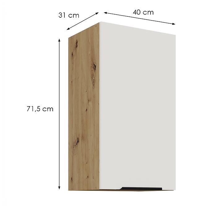 Konyhaszekrény Aria-Wh/Ar Anti Fingerprint 40g-72 1f,2