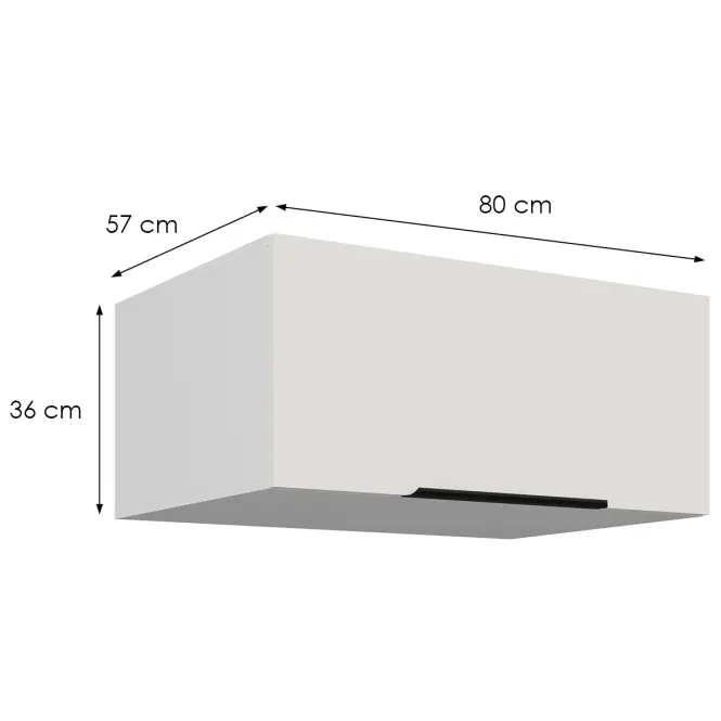 Konyhaszekrény Aria-Wh/Wh Anti Fingerprint 80 Nagu-36 1f,2