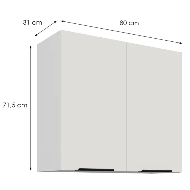 Konyhaszekrény Aria-Wh/Wh Anti Fingerprint 80g-72 2f