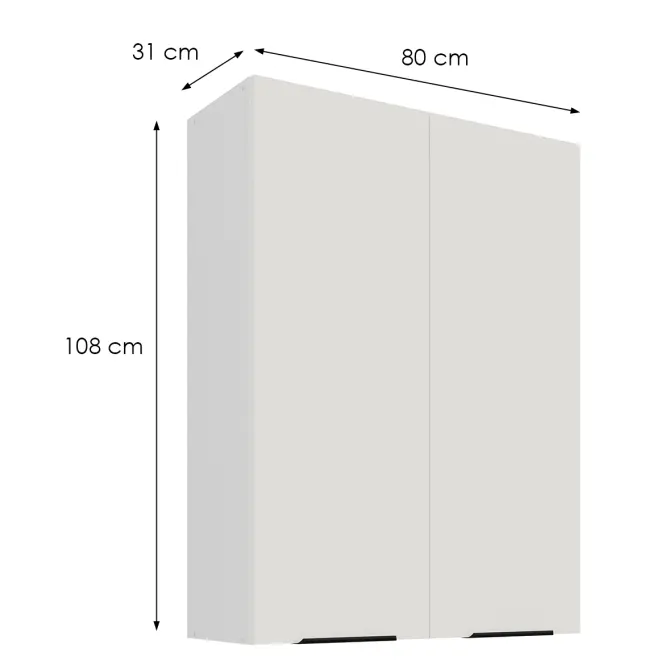 Konyhaszekrény Aria-Wh/Wh Anti Fingerprint 80g-108 2f,2