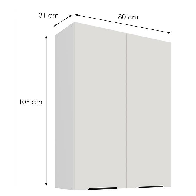 Konyhaszekrény Aria-Wh/Wh Anti Fingerprint 80g-108 2f,2