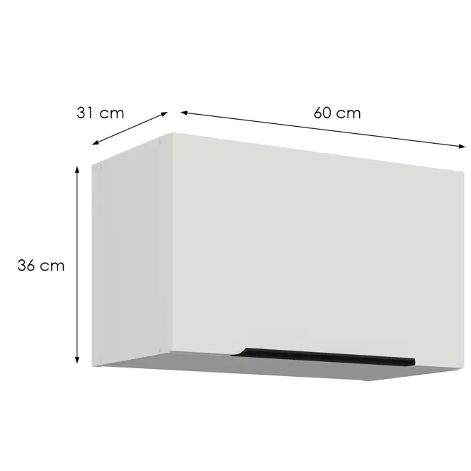 Konyhaszekrény Aria-Wh/Wh Anti Fingerprint 60gu-36 1f,2