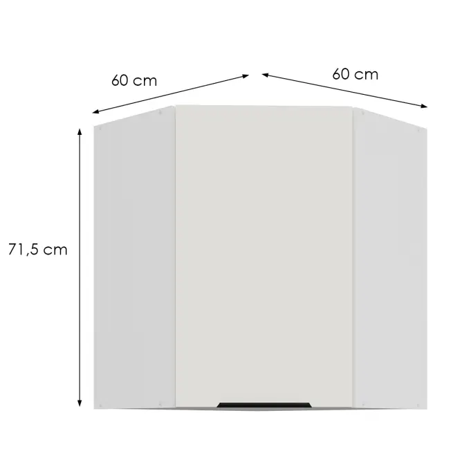 Konyhaszekrény Aria-Wh/Wh Anti Fingerprint 60x60 Gn-72 1f (45°),2