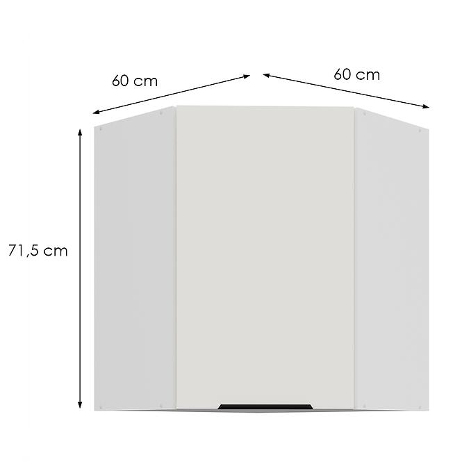 Konyhaszekrény Aria-Wh/Wh Anti Fingerprint 60x60 Gn-72 1f (45°),2