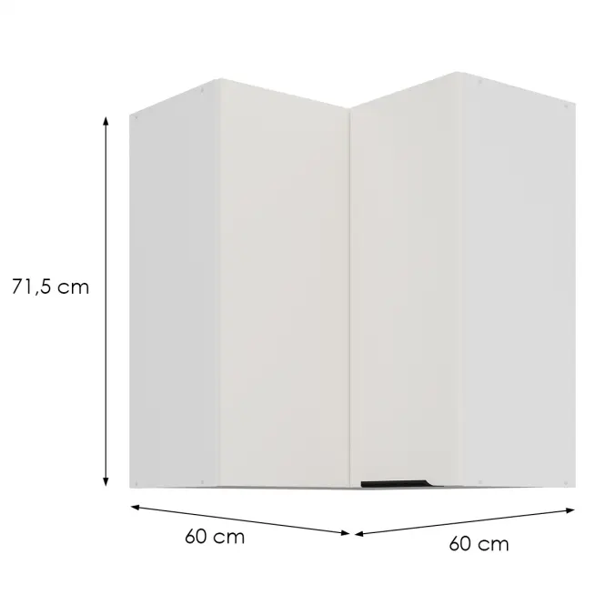 Konyhaszekrény Aria-Wh/Wh Anti Fingerprint 60x60 Gn-72 2f (90°),2