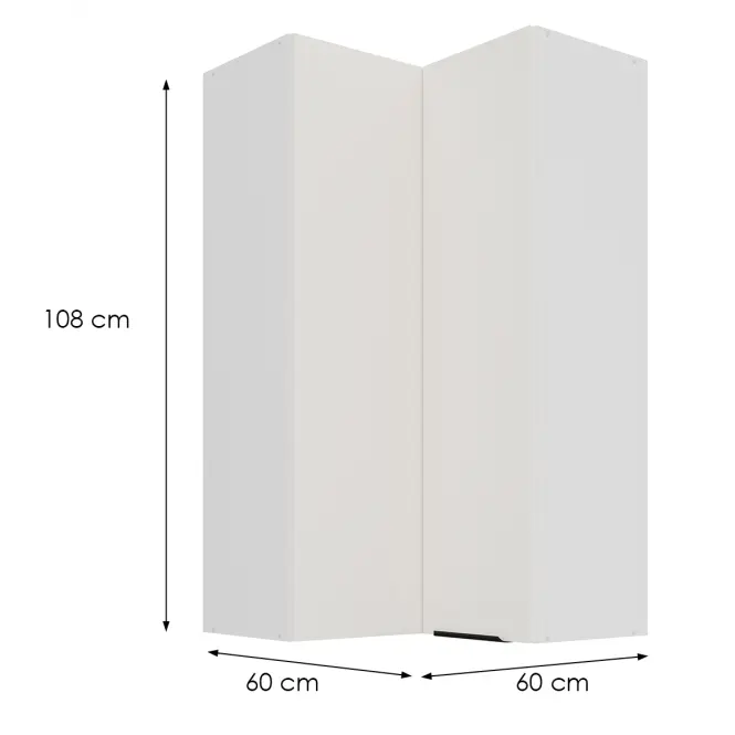 Konyhaszekrény Aria-Wh/Wh Anti Fingerprint 60x60 Gn-108 2f (90°),2