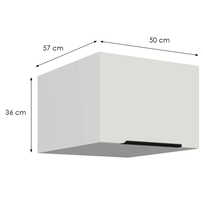 Konyhaszekrény Aria-Wh/Wh Anti Fingerprint 50 Nagu-36 1f,2