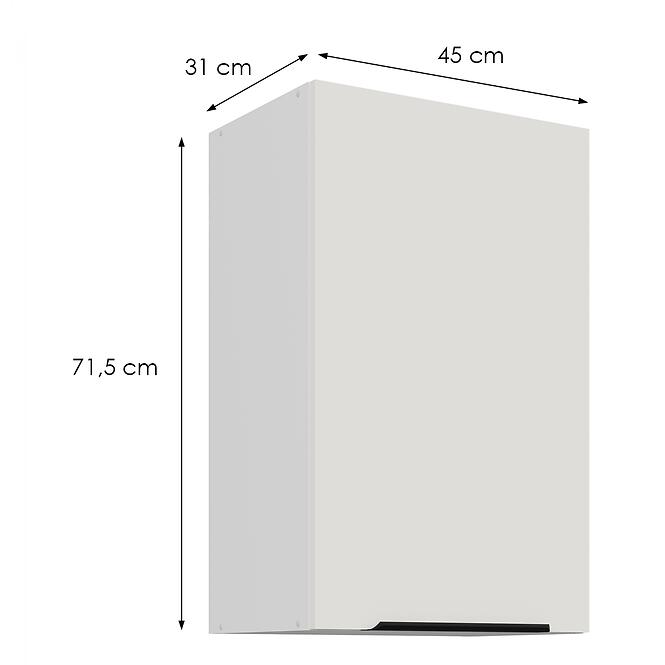 Konyhaszekrény Aria-Wh/Wh Anti Fingerprint 45g-72 1f,2