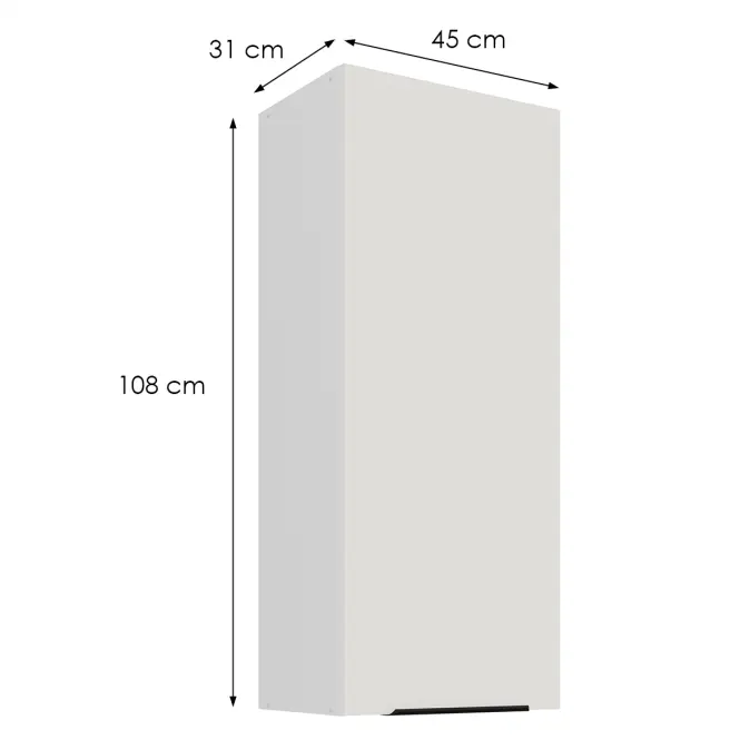 Konyhaszekrény Aria-Wh/Wh Anti Fingerprint 45g-108 1f,2
