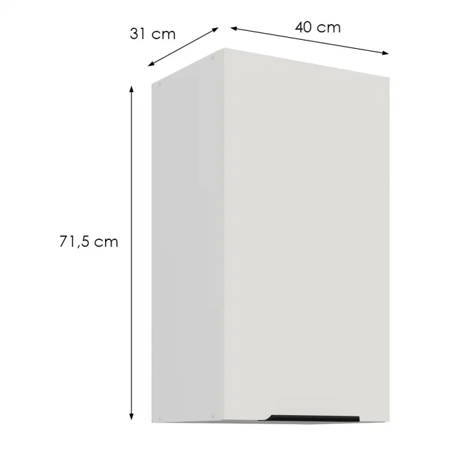 Konyhaszekrény Aria-Wh/Wh Anti Fingerprint 40g-72 1f,2