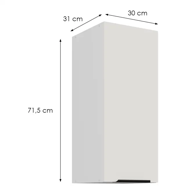 Konyhaszekrény Aria-Wh/Wh Anti Fingerprint 30g-72 1f,2