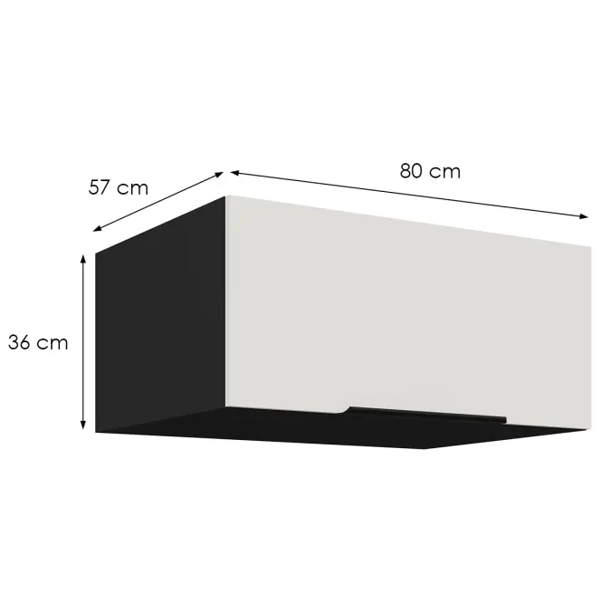 Konyhaszekrény Aria-Wh/Bl Anti Fingerprint 80 Nagu-36 1f,2