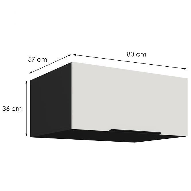 Konyhaszekrény Aria-Wh/Bl Anti Fingerprint 80 Nagu-36 1f,2