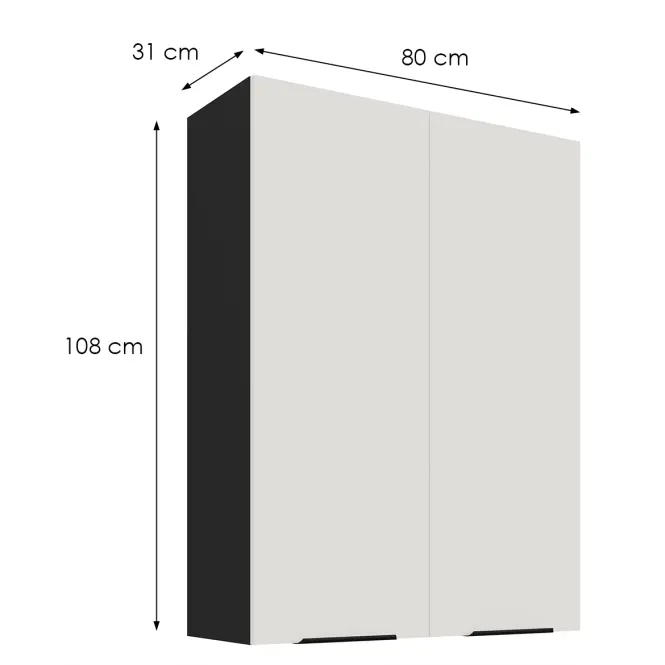 Konyhaszekrény Aria-Wh/Bl Anti Fingerprint 80g-108 2f,2