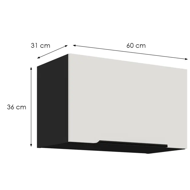 Konyhaszekrény Aria-Wh/Bl Anti Fingerprint 60gu-36 1f,2