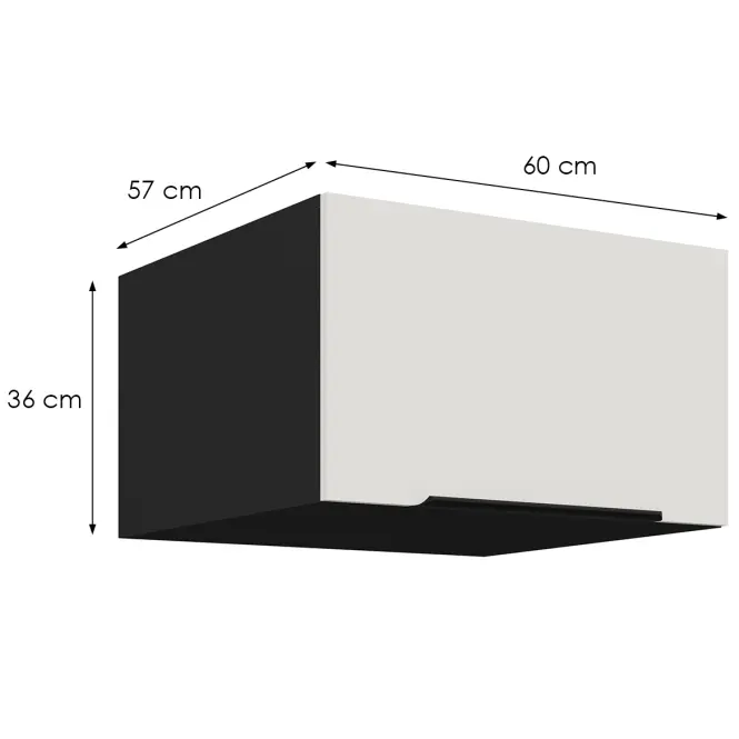 Konyhaszekrény Aria-Wh/Bl Anti Fingerprint 60 Nagu-36 1f