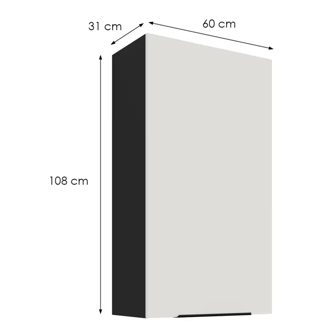 Konyhaszekrény Aria-Wh/Bl Anti Fingerprint 60g-108 1f,2
