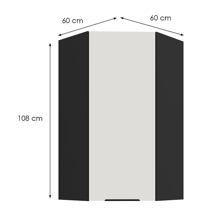 Konyhaszekrény Aria-Wh/Bl Anti Fingerprint 60x60 Gn-108 1f (45°)