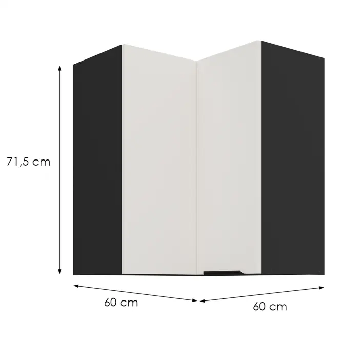 Konyhaszekrény Aria-Wh/Bl Anti Fingerprint 60x60 Gn-72 2f (90°)