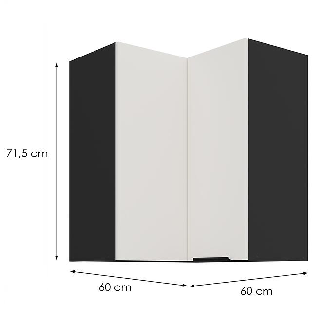 Konyhaszekrény Aria-Wh/Bl Anti Fingerprint 60x60 Gn-72 2f (90°),2