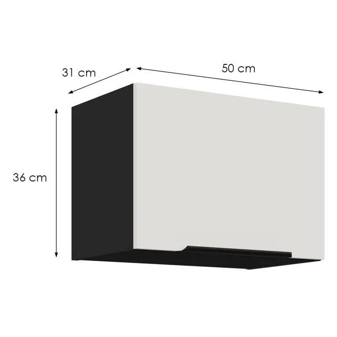 Konyhaszekrény Aria-Wh/Bl Anti Fingerprint 50gu-36 1f,2