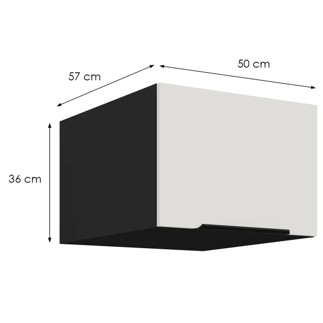 Konyhaszekrény Aria-Wh/Bl Anti Fingerprint 50 Nagu-36 1f,2