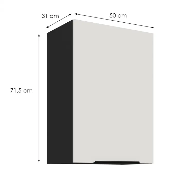 Konyhaszekrény Aria-Wh/Bl Anti Fingerprint 50g-72 1f