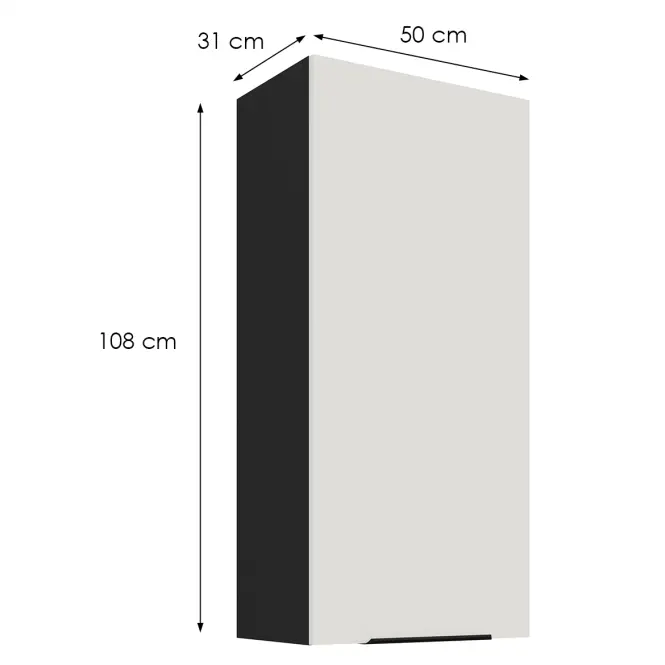 Konyhaszekrény Aria-Wh/Bl Anti Fingerprint 50g-108 1f,2