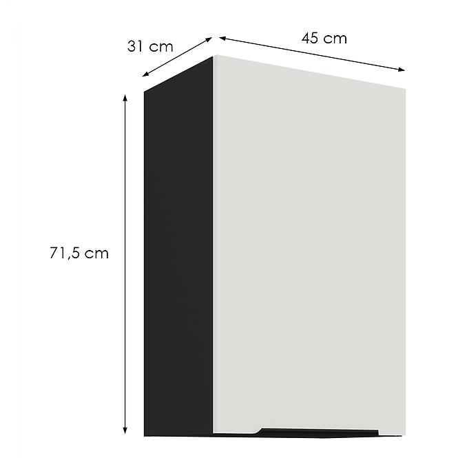 Konyhaszekrény Aria-Wh/Bl Anti Fingerprint 45g-72 1f