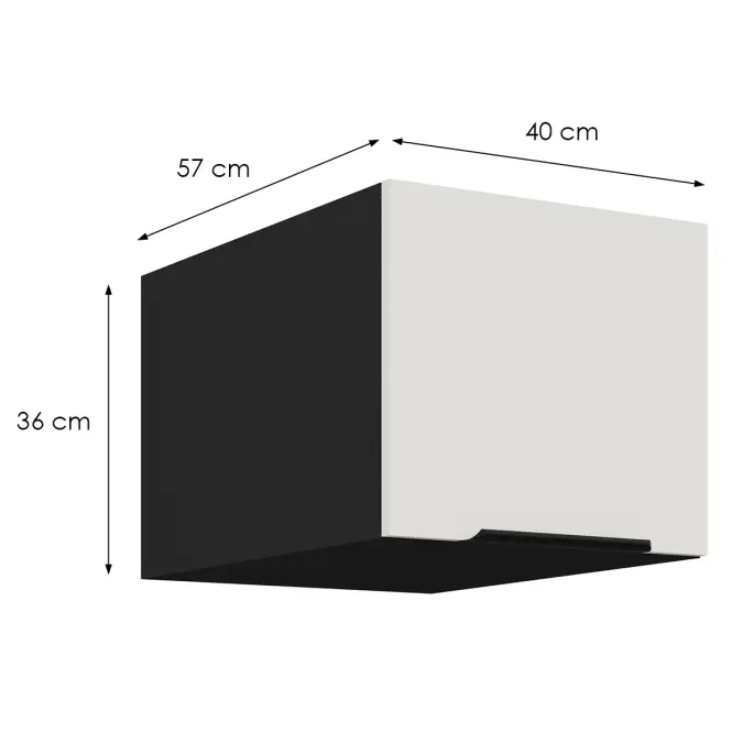 Konyhaszekrény Aria-Wh/Bl Anti Fingerprint 40 Nagu-36 1f,2