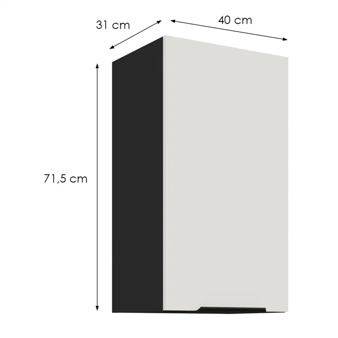 Konyhaszekrény Aria-Wh/Bl Anti Fingerprint 40g-72 1f