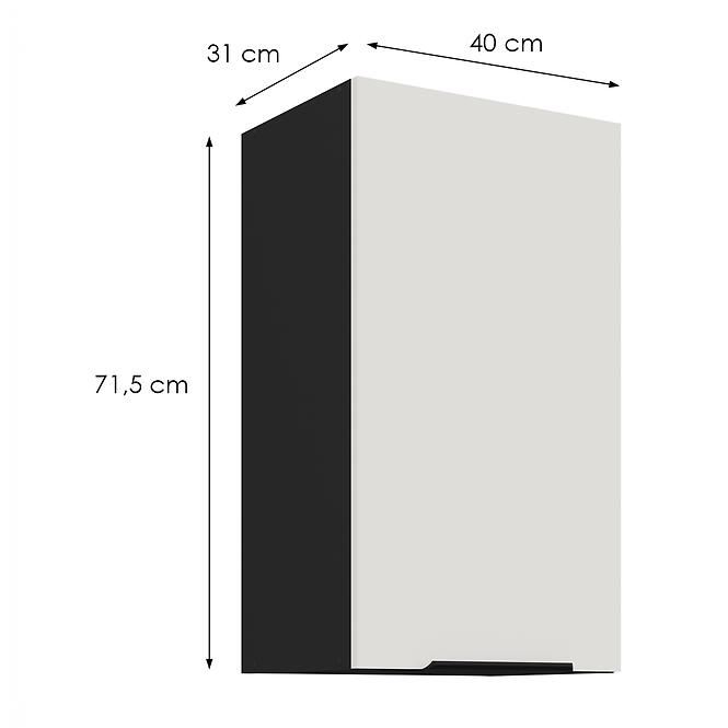Konyhaszekrény Aria-Wh/Bl Anti Fingerprint 40g-72 1f