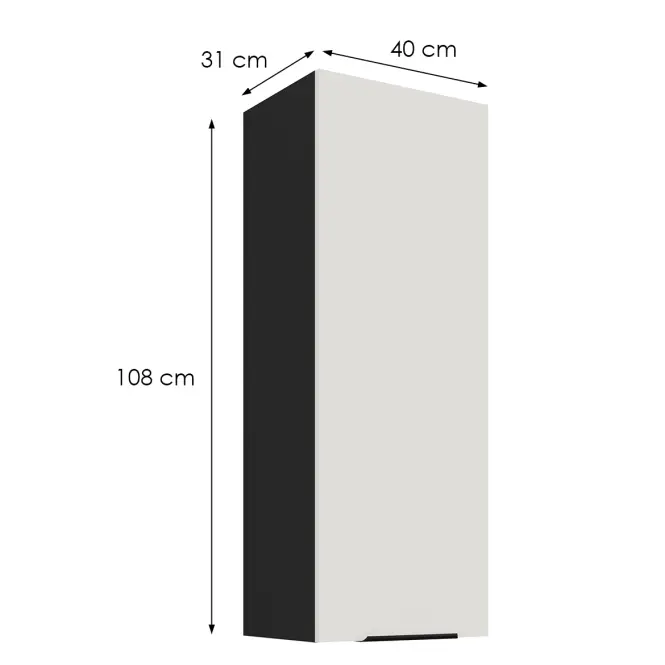 Konyhaszekrény Aria-Wh/Bl Anti Fingerprint 40g-108 1f,2