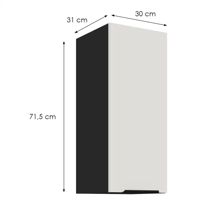 Konyhaszekrény Aria-Wh/Bl Anti Fingerprint 30g-72 1f