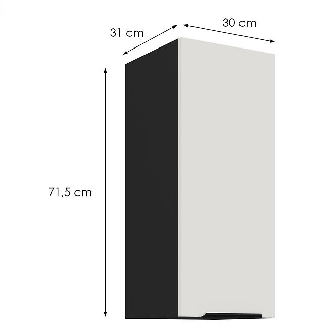 Konyhaszekrény Aria-Wh/Bl Anti Fingerprint 30g-72 1f