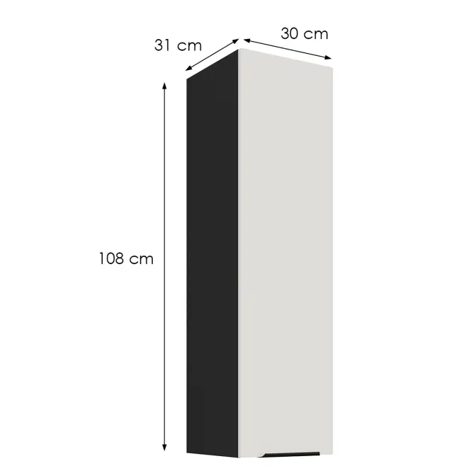 Konyhaszekrény Aria-Wh/Bl Anti Fingerprint 30g-108 1f,2