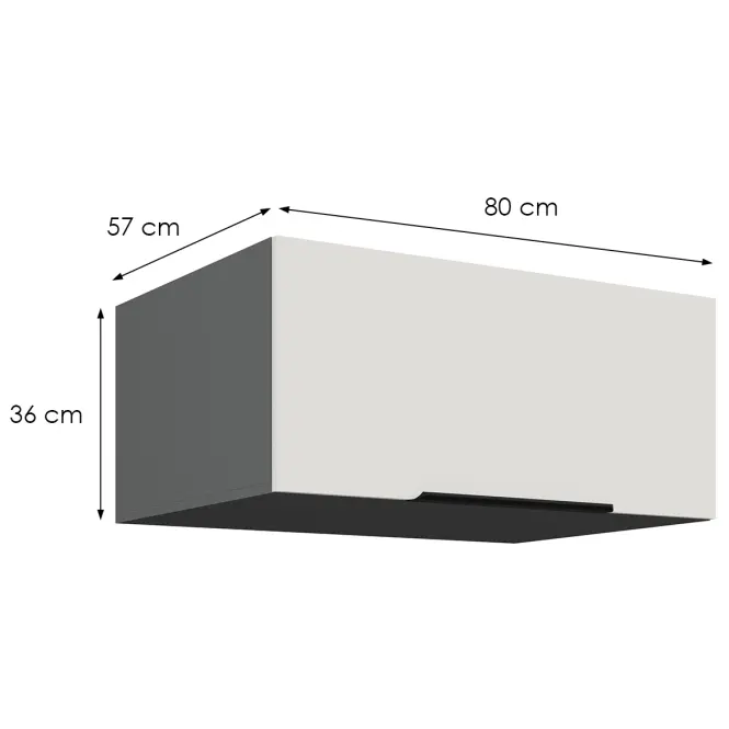 Konyhaszekrény Aria-Wh/Ant Anti Fingerprint 80 Nagu-36 1f