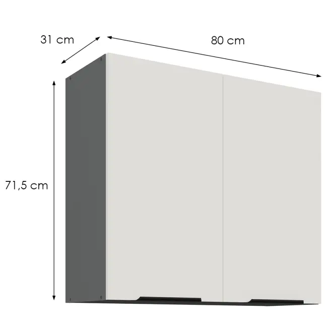 Konyhaszekrény Aria-Wh/Ant Anti Fingerprint 80g-72 2f