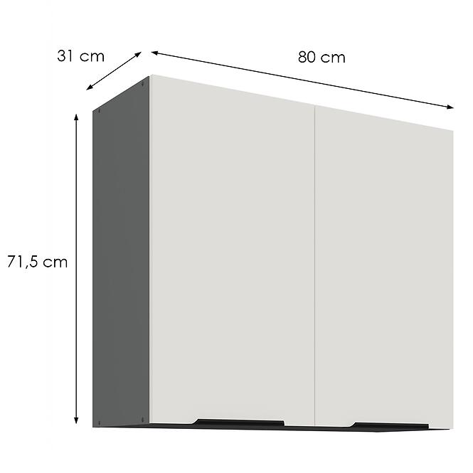 Konyhaszekrény Aria-Wh/Ant Anti Fingerprint 80g-72 2f