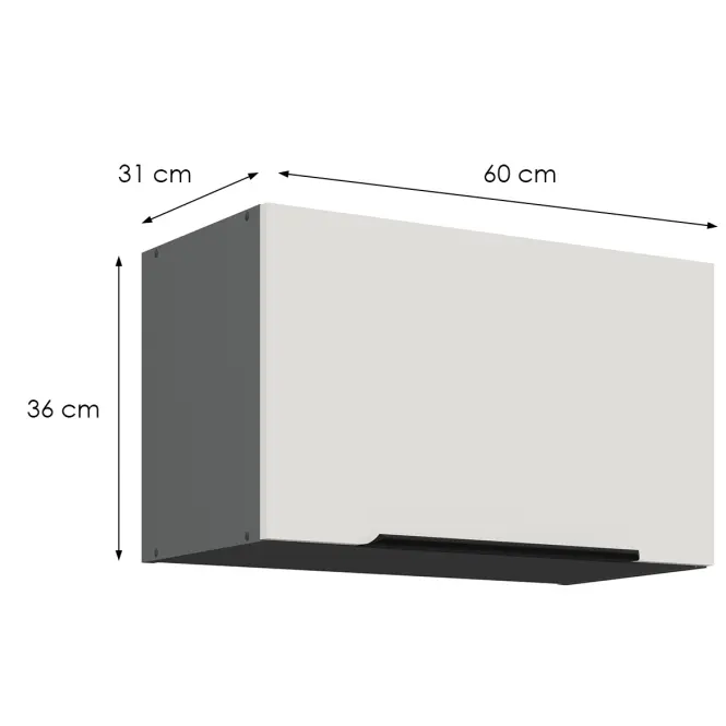 Konyhaszekrény Aria-Wh/Ant Anti Fingerprint 60gu-36 1f