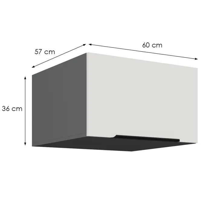 Konyhaszekrény Aria-Wh/Ant Anti Fingerprint 60 Nagu-36 1f