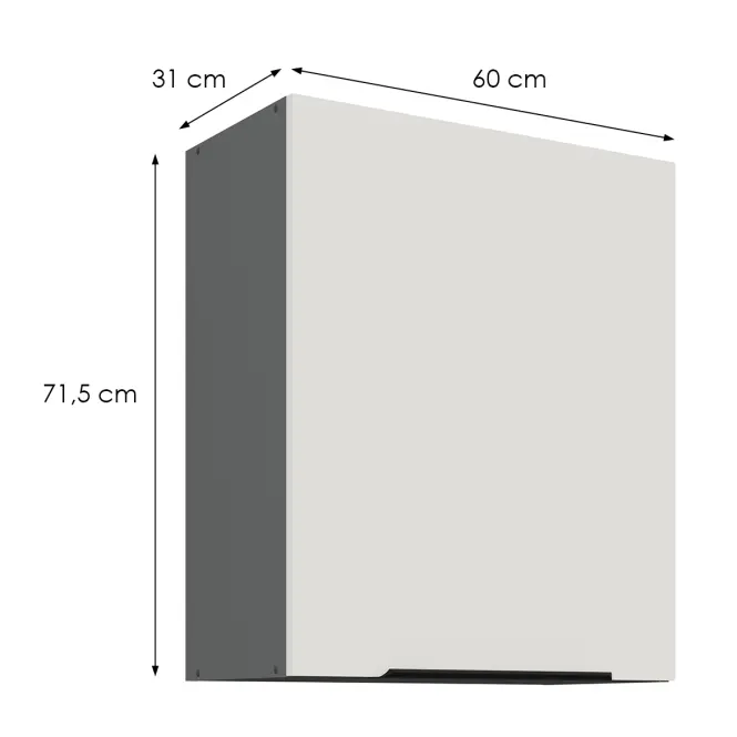 Konyhaszekrény Aria-Wh/Ant Anti Fingerprint 60g-72 1f