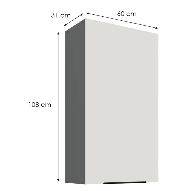 Konyhaszekrény Aria-Wh/Ant Anti Fingerprint 60g-108 1f