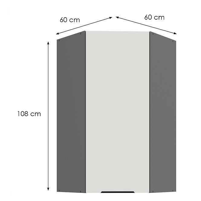 Konyhaszekrény Aria-Wh/Ant Anti Fingerprint 60x60 Gn-108 1f (45°),2