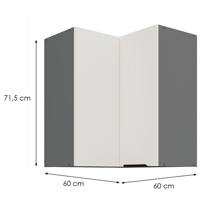 Konyhaszekrény Aria-Wh/Ant Anti Fingerprint 60x60 Gn-72 2f (90°),2