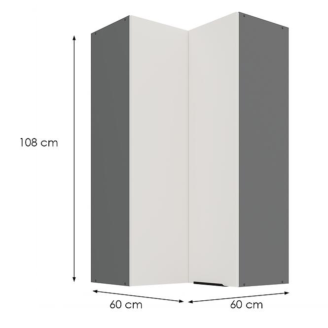 Konyhaszekrény Aria-Wh/Ant Anti Fingerprint 60x60 Gn-108 2f (90°),2