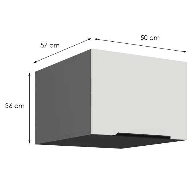 Konyhaszekrény Aria-Wh/Ant Anti Fingerprint 50 Nagu-36 1f