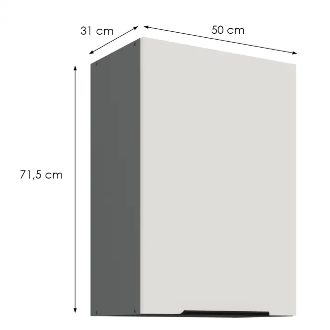 Konyhaszekrény Aria-Wh/Ant Anti Fingerprint 50g-72 1f